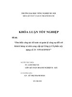 “tìm hiểu công tác kế toán và quản lý công nợ đối với khách hàng và nhà cung cấp tại công ty cổ phần xây dựng số 21- vinaconex”