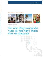 Giữ nhịp tăng trưởng tại Việt nam.  Thách thức về năng suất