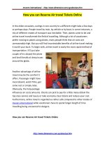 How you can reserve air travel tickets online