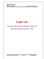 Luận văn: Xây dựng chiến lược bán hàng cho Công ty Cổ Phần Mỹ Việt giai đoạn 2011 – 2015 docx