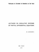 lectures on involutive systems of pdes