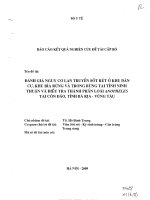 Đánh giá nguy sơ lan truyền sốt rét ở khu dân cư, khu bìa rừng và trong rừng tại tỉnh ninh thuận và điều tra thành phần loài anopheles tại côn đào, tỉnh bà rịa   vũng tàu