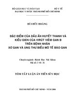 Đặc điểm của dấu ấn huyết thanh và kiểu gien của virut viêm gan B trên bệnh nhân xơ gan và ung thư biểu mô tế bào gan