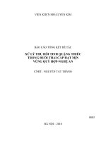 Xử lý thu hồi tinh quặng thiếc trong đuôi thải cấp hạt mịn vùng quỳ hợp nghệ an