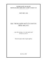 Đặc trưng ngôn ngữ của Pantun tiếng Melayu