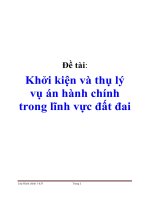 Khởi kiện vụ án hành chính trong lĩnh vực đất đai pdf