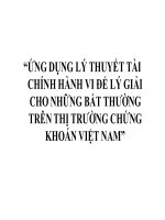 bài giảng ứng dụng lý thuyết tài chính hành vi để lý giải cho những bất thường trên thị trường chứng khoán việt nam