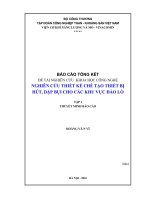 Nghiên cứu thiết kế chế tạo thiết bị hút, dập bụi cho các khu vực đào lò.