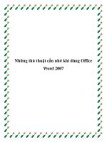 Những thủ thuật cần nhớ khi dùng Office Word 2007 pptx