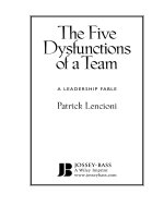 The five dysfunctions of a team a leadership fable