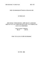 Một số đặc tính sinh hoá, miễn dịch và sinh học phân tử của các chủng Bacillus du và NT trong sản xuất các sinh phẩm