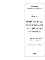 Cấu trúc nghĩa biểu hiện của câu có vị ngữ là vị từ mang ý nghĩa trao/tặng (trên cơ sở tiếng Việt và tiếng Anh)