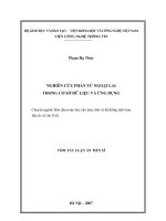 Nghiên cứu phần tử ngoại lai trong cơ sở dữ liệu và ứng dụng
