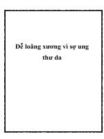 Dễ loãng xương vì sợ ung thư da ppt