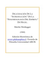 heidegger - dilucidacion de la introduccion de la fenomenologia del espiritu de hegel