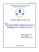 tiểu luận ứng dụng phần mềm kế toán và internet của công ty vi na