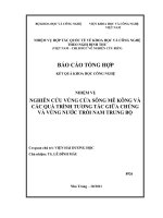 Nghiên cứu vùng cửa sông mê kông và các quá trình tương tác giữa chúng và vùng nước trồi nam trung bộ