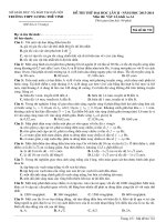 Đề thi thử đại học lần 2 môn lý năm 2014 trường Lương Thế Vinh có đáp án đầy đủ