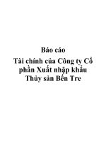 Bài Phân tích BCTC Công ty CP XNK Bến Tre pot