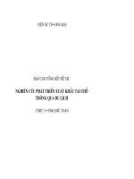 Đề tài nghiên cứu khoa học cấp bộ : Nghiên cứu phát triển xuát khẩu tại chỗ thông qua du lịch