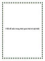 5 lỗi dễ mắc trong thói quen bài trí nội thất ppt