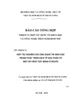 Hợp tác nghiên cứu ứng dụng tin sinh học trong phát triển dịch tễ học phân tử một số virut gây bệnh ở người