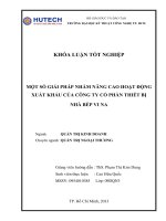 một số giải pháp nhằm nâng cao hoạt động xuất khẩu của công ty cổ phần thiết bị nhà bếp vina