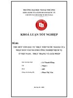 Thu hút vốn đầu tư trực tiếp nước ngoài của Nhật Bản vào công nghiệp dịch vụ ở Việt Nam - Thực trạng và giải pháp