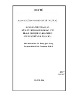 Đánh giá thực trạng và đề xuất chính sách đảm bảo y tế trong giảm nhẹ và khắc phục hậu quả thiên tai, thảm họa pdf