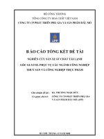 Nghiên cứu sản xuất chất tải lạnh gốc glycol phục vụ ngành công nghiệp thủy sản và công nghiệp thực phẩm