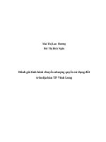 Đề tài: Đánh giá tình hình chuyển nhượng quyến sử dụng đất trên địa bàn TP Vĩnh Long docx