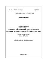 Nghiên cứu bào chế và đánh giá sinh khả dụng viên nén Thyroglobulin từ tuyến giáp lợn