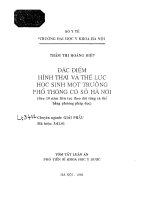 Đặc điểm hình thái và thể lực học sinh một trường phổ thông cơ sở Hà Nội
