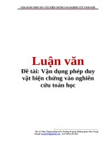 Đề tài: Vận dụng phép duy vật biện chứng vào nghiên cứu toán học potx