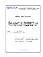 nâng cao hiệu quả hoạt động tín dụng tại ngân tmcp sài gòn thương tín - chi nhánh bến tre