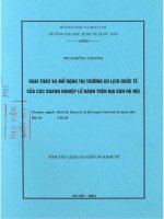 Khai thác và mở rộng thị trường du lịch Quốc tế của các doanh nghiệp lữ hành trên địa bàn Hà nội