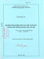 Nghiên cứu sự biến đổi các hợp chất nitơ trong đới thông khí khu vực Hà Nội