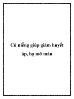 Củ niễng giúp giảm huyết áp, hạ mỡ máu pot