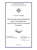 phân tích thực trạng kinh doanh dịch vụ thẻ thanh toán tại ngân hàng nn & ptnt chi nhánh sóc trăng