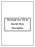 Thủ thuật Seo: Tối ưu hóa thẻ Meta Description pot