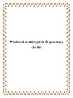 Windows 8 và những phím tắt quan trọng cần biết pdf