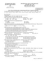 ĐỀ KIỂM TRA CHẤT LƯỢNG HỌC KÌ I MÔN HỌC: HÓA HỌC 11 TRƯỜNG THPT KRÔNG NÔ Mã đề 357 pdf