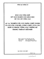 Nghiên cứu xây dựng chức danh và cơ cấu cán bộ công chức của các đơn vị thuộc tổng cục thống kê trong thời kỳ mới