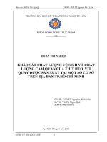 LUẬN VĂN CÔNG NGHỆ THỰC PHẨM KHẢO SÁT CHẤT LƯỢNG VỆ SINH VÀ CHẤT LƯỢNG CẢM QUAN CỦA THỊT HEO, VỊT QUAY ĐƯỢC SẢN XUẤT TẠI MỘT SỐ CƠ SỞ TRÊN ĐỊA BÀN TP.HỒ CHÍ MINH