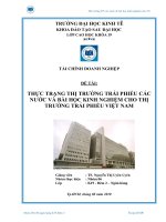 tiểu luận thực trạng thị trường trái phiếu các nước và bài học kinh nghiệm cho thị trường thị trường trái phiếu việt nam