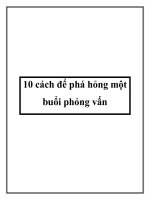 10 cách để phá hỏng một buổi phỏng vấn potx
