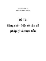 Đề Tài Sáng chế - Một số vấn đề pháp lý và thực tiễn ppt