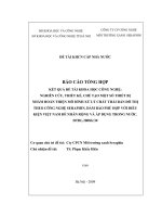 Nghiên cứu, thiết kế, chế tạo một số thiết bị nhằm hoàn thiện mô hình xử lý chất thải rắn đô thị theo công nghệ serophin, đảm bảo phù hợp với điều kiện việt nam để nhân rộng và áp dụng trong nước