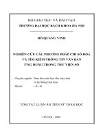 Nghiên cứu các phương pháp chỉ số hoá và tìm kiếm thông tin văn bản ứng dụng trong thư viện số