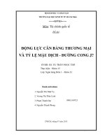 Động lực cân bằng thương mại và tỷ lệ mậu dịch - đường cong j